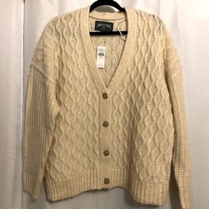 AE Oversized Cable Knit Cardigan Sweater - Brand New - Size Small